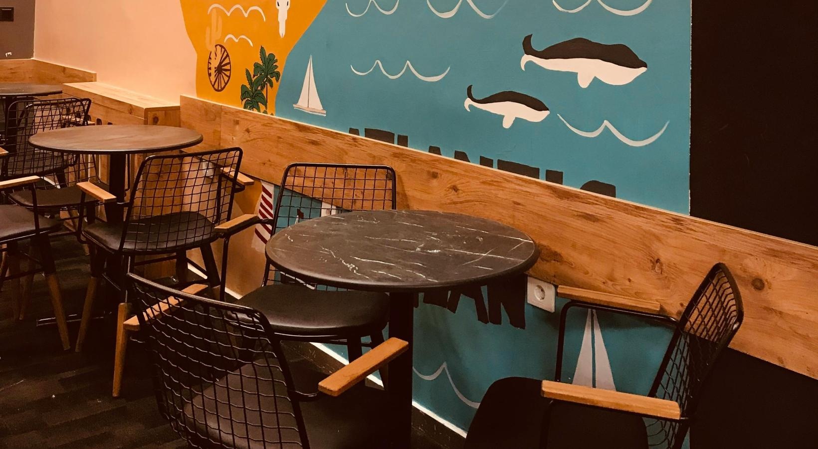 Bustling community with plenty of dining choices restaurant interior