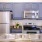 clubhouse kitchen with blue cabinets