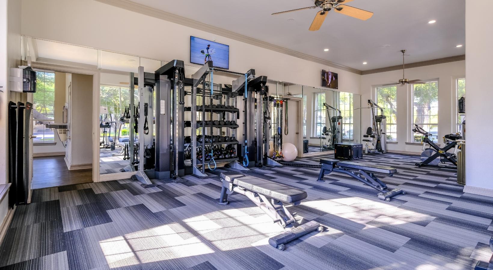 Get your workout on spacious fitness center